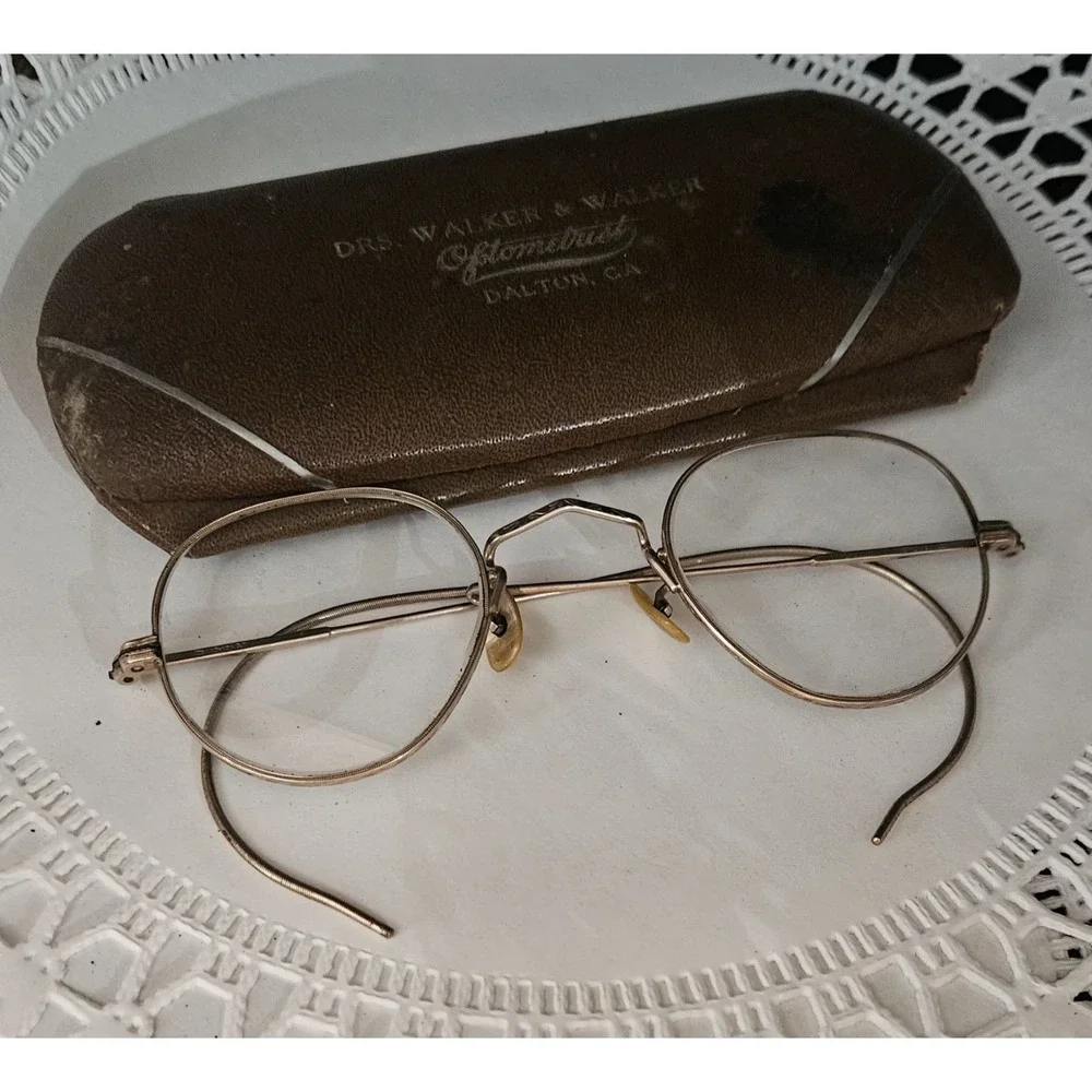 Antique 12K Gold Filled Spectacles Eye Glasses W Case